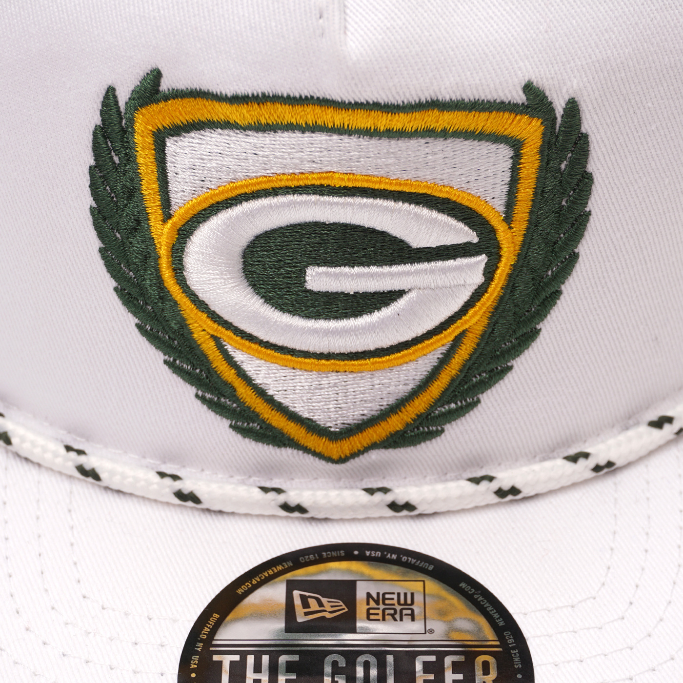 Green Bay Packers New Era Tee Golfer 9FIFTY Snapback Hat - White