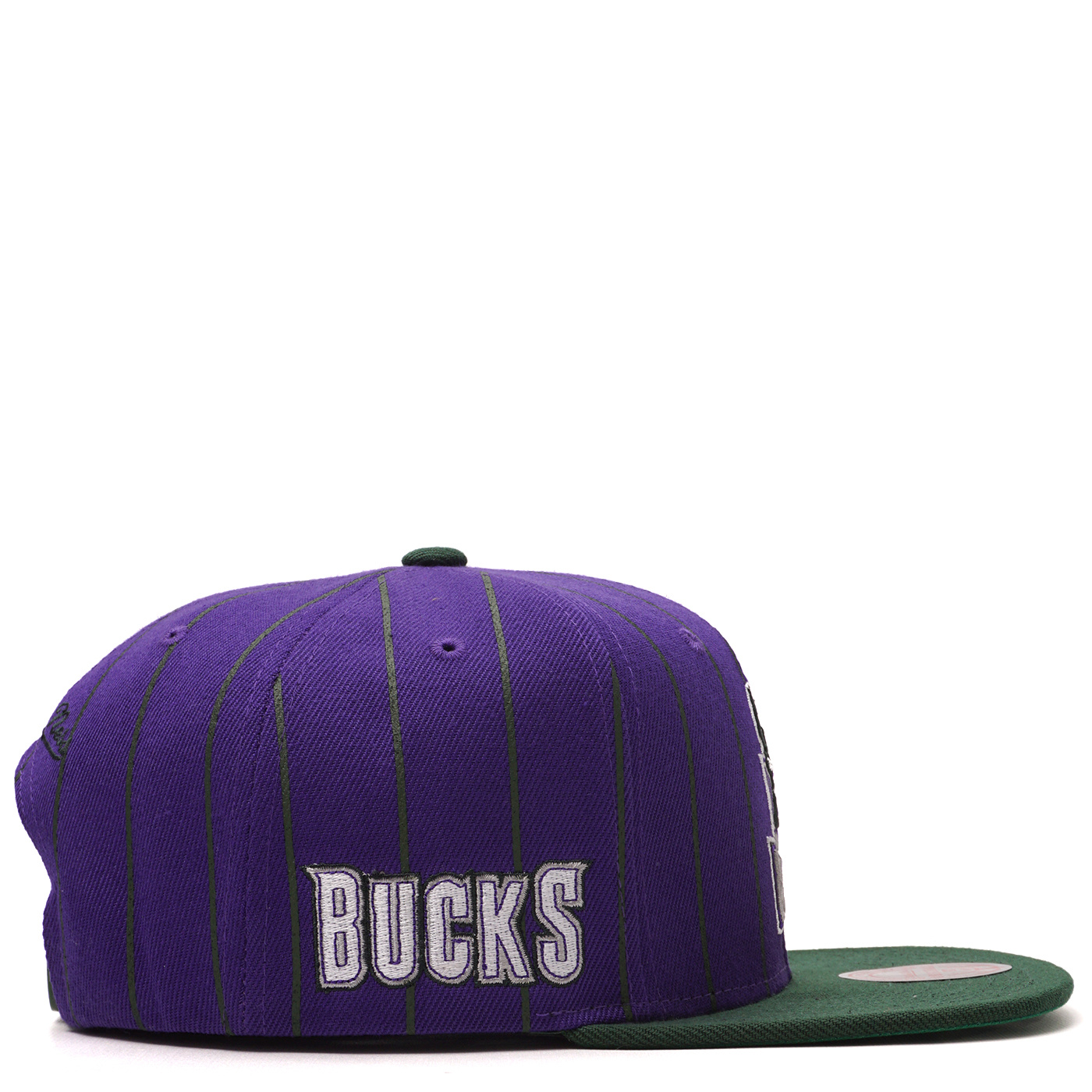 Mitchell & Ness Milwaukee Bucks Retro Pinstripe Snapback Hat - White - MODA3