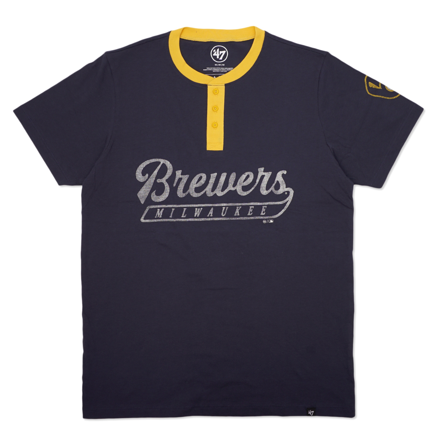 Women's New Era White Milwaukee Brewers Henley T-Shirt