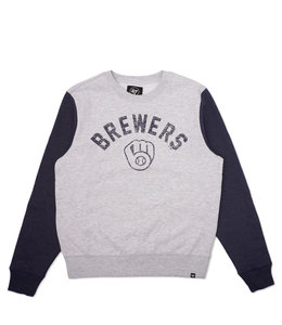 Milwaukee Brewers '47 Brand Gray Triple Down Franklin Long Sleeve T-Shirt