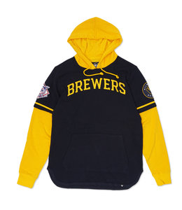 '47 BRAND BREWERS TRIFECTA SHORTSTOP PULLOVER HOODIE