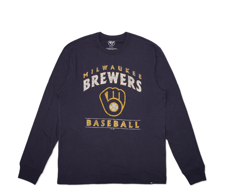 47 Brand Milwaukee Brewers Triple Down Franklin Long Sleeve T-Shirt