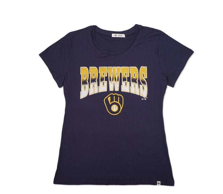 47 Brand Milwaukee Brewers Women's Undertone T-Shirt - Navy - MODA3