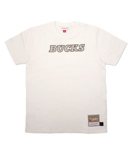 MITCHELL AND NESS BUCKS NBA CREAM TEE