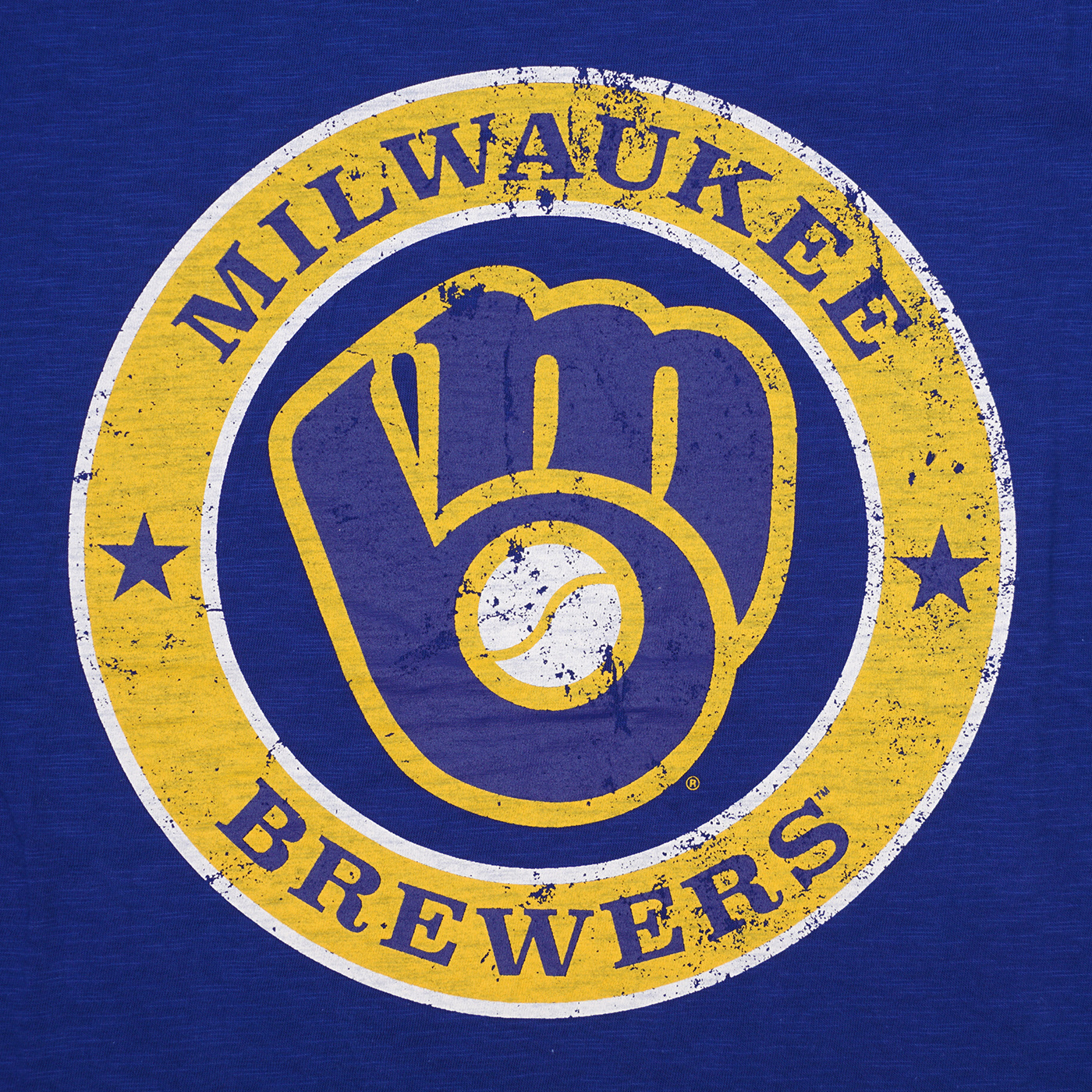 Mitchell & Ness Arched Logo Slub Tee Milwaukee Brewers