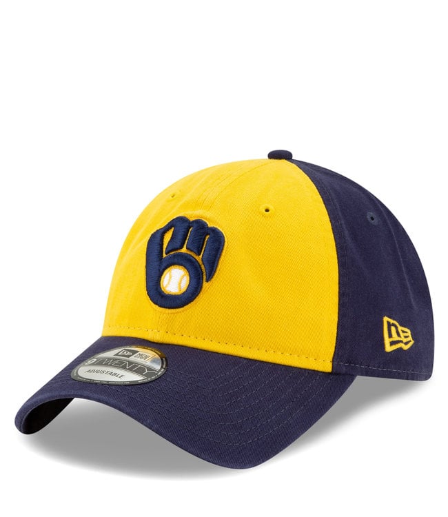 Men's New Era Navy/Yellow Milwaukee Brewers Alternate Authentic