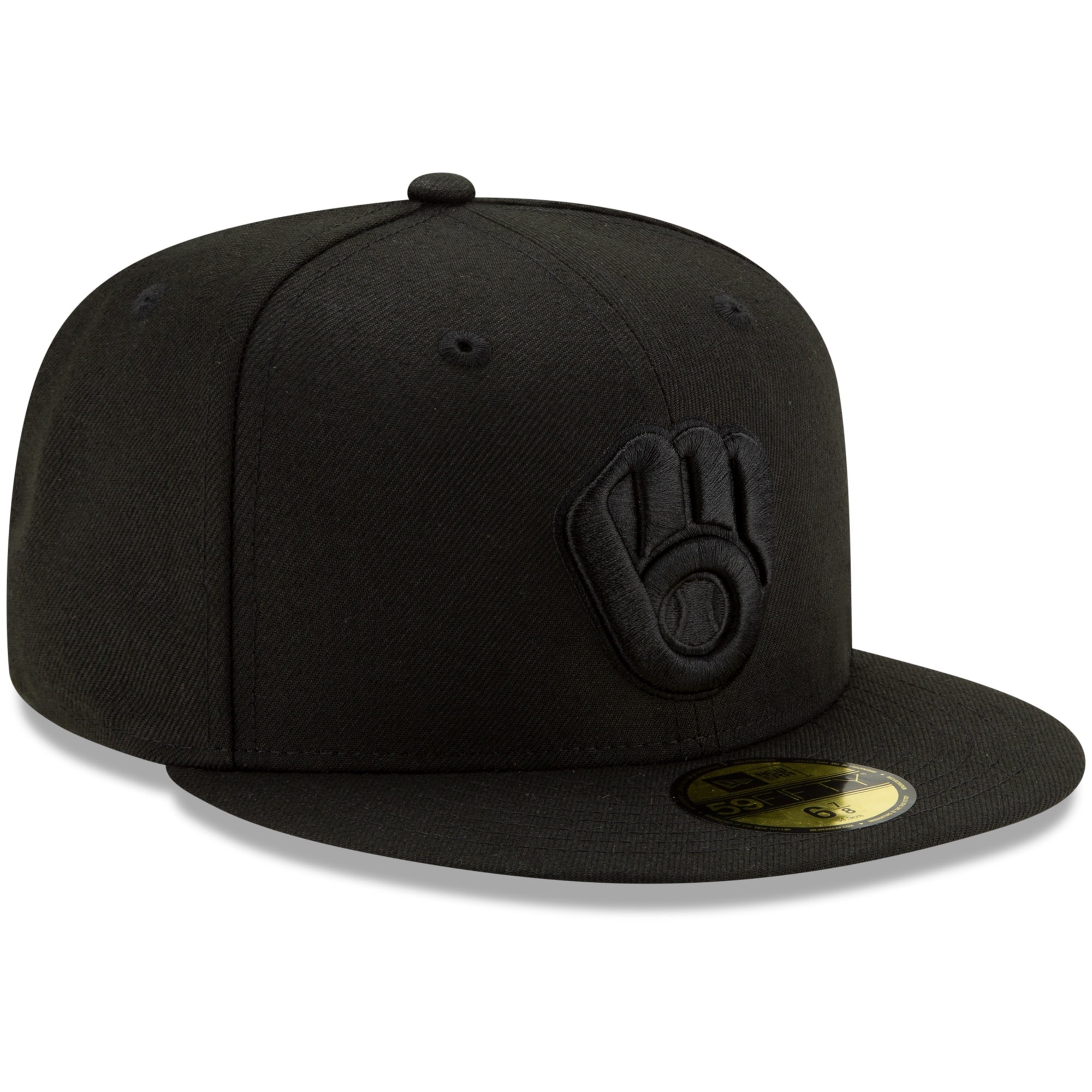 New Era Milwaukee Brewers 'Pack' 59Fifty Fitted Hat - Black - MODA3