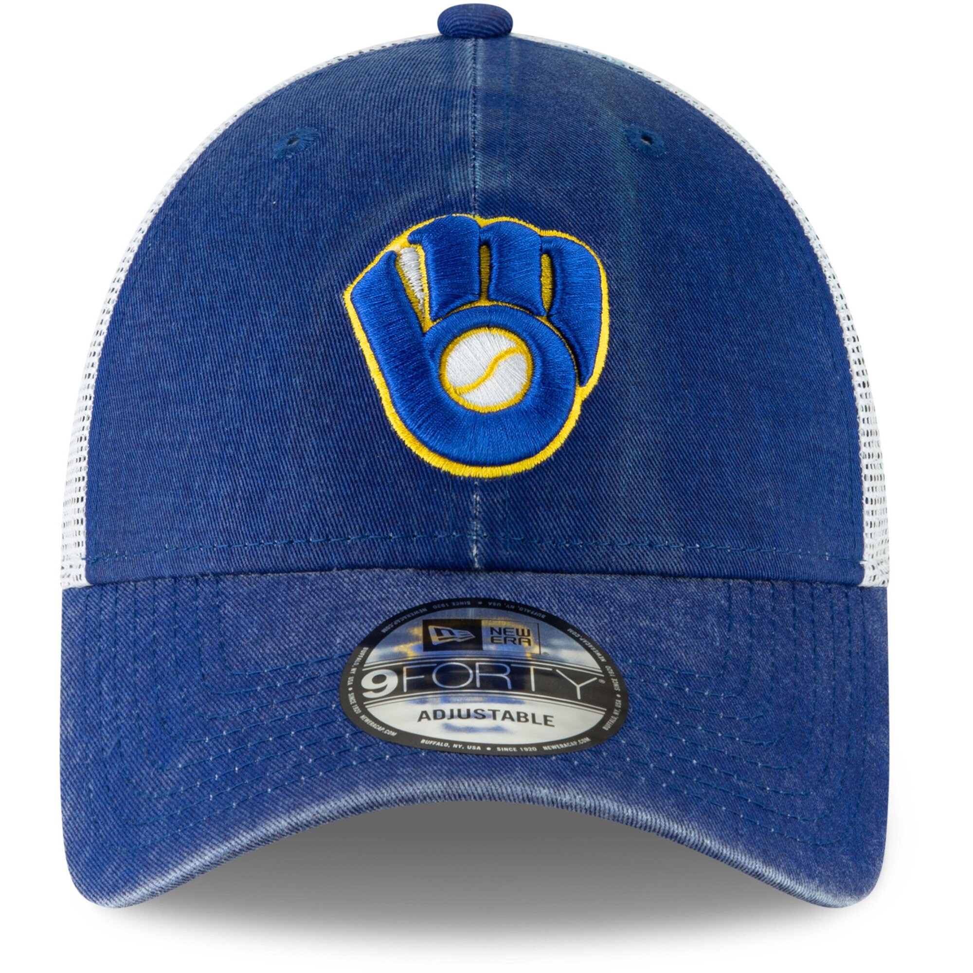 New Era Brewers Team Stripes 9FORTY Trucker Hat