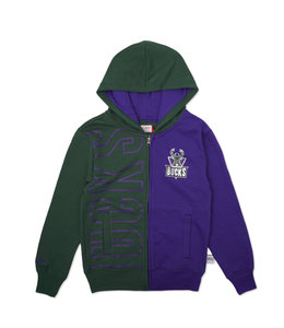 MITCHELL AND NESS BUCKS YOUTH FULL-ZIP HOODIE