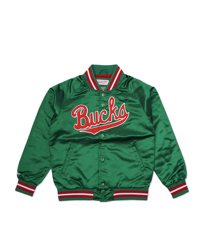 Mitchell & Ness Milwaukee Bucks Lightweight Satin Jacket green