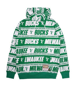 MITCHELL AND NESS BUCKS TEAM WRAP PULLOVER HOODIE