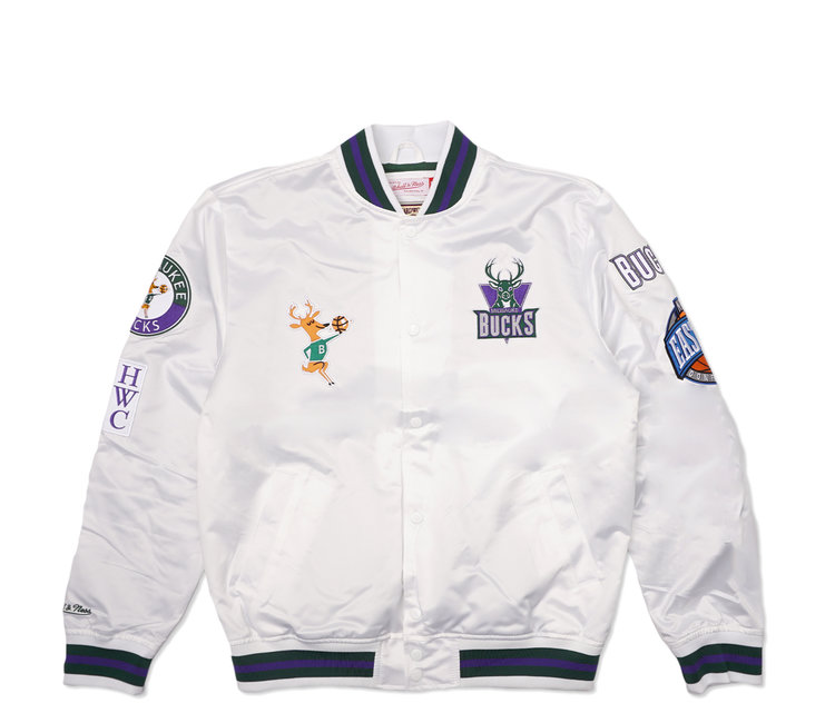 Mitchell & Ness New York Mets City Collection Lightweight Satin Jacket 2XL / White