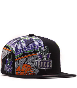 MITCHELL AND NESS BUCKS SHIRT REMIX SNAPBACK HAT