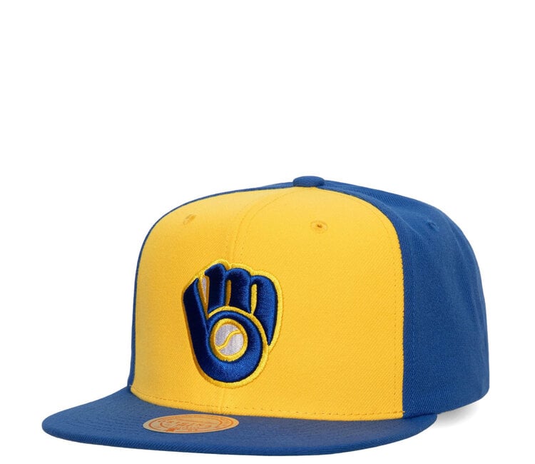 MILWAUKEE BREWERS OFFICIAL MLB MITCHELL & NESS FITTED HAT CAP