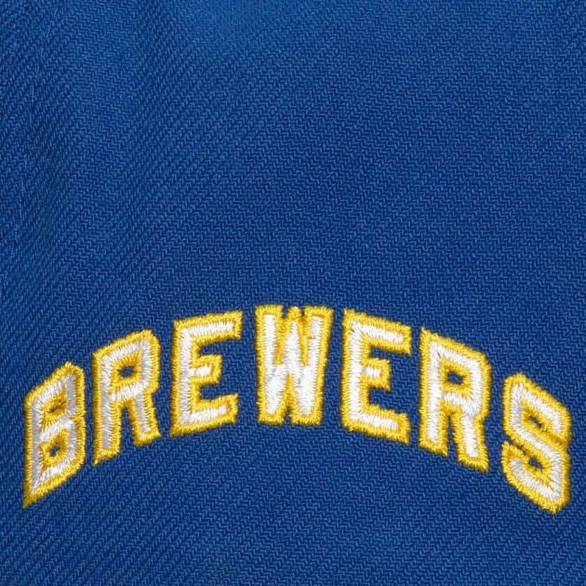 Men MILWAUKEE BREWERS Retro Logo T-SHIRT Heather BLUE Cooperstown  Collection MLB