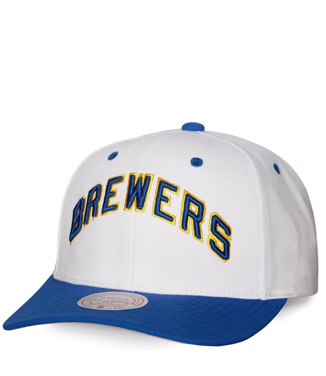 Mitchell & Ness Milwaukee Brewers Evergreen Pro Snapback Hat - White - MODA3