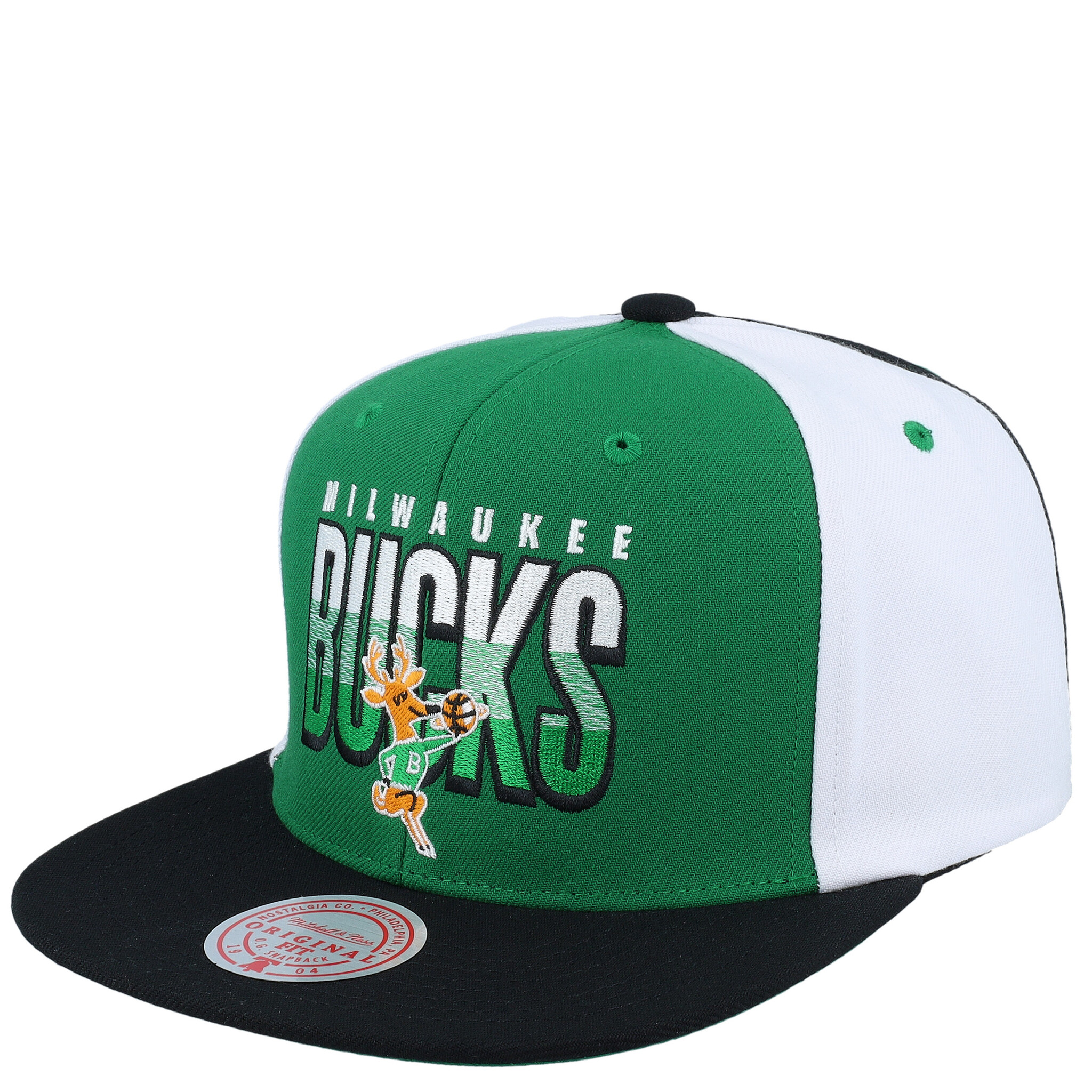 Milwaukee Bucks NBA on The Block Mitchell & Ness Snapback Hat