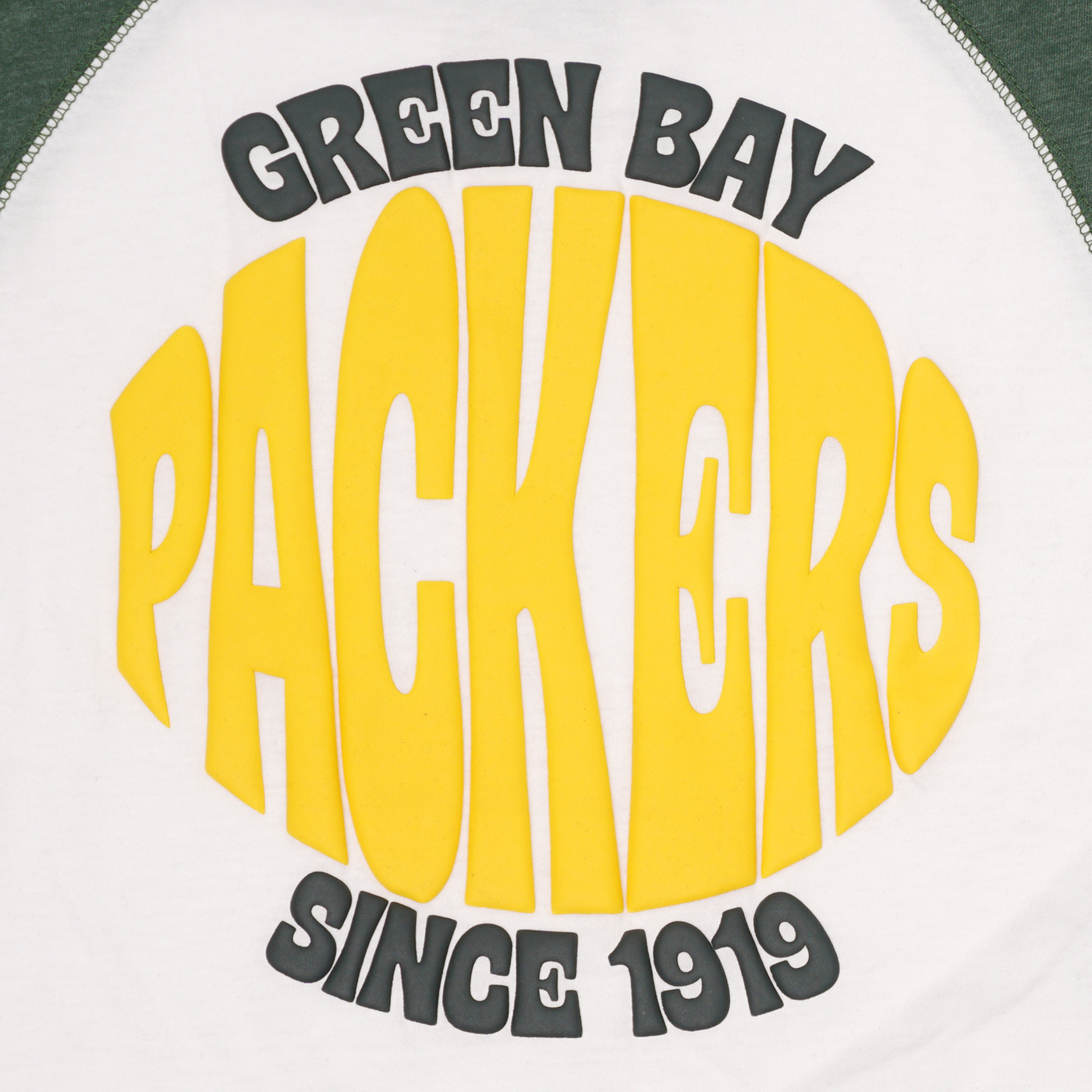 Women's Fanatics Branded White Green Bay Packers Colorblock Primary Logo Pullover  Sweatshirt