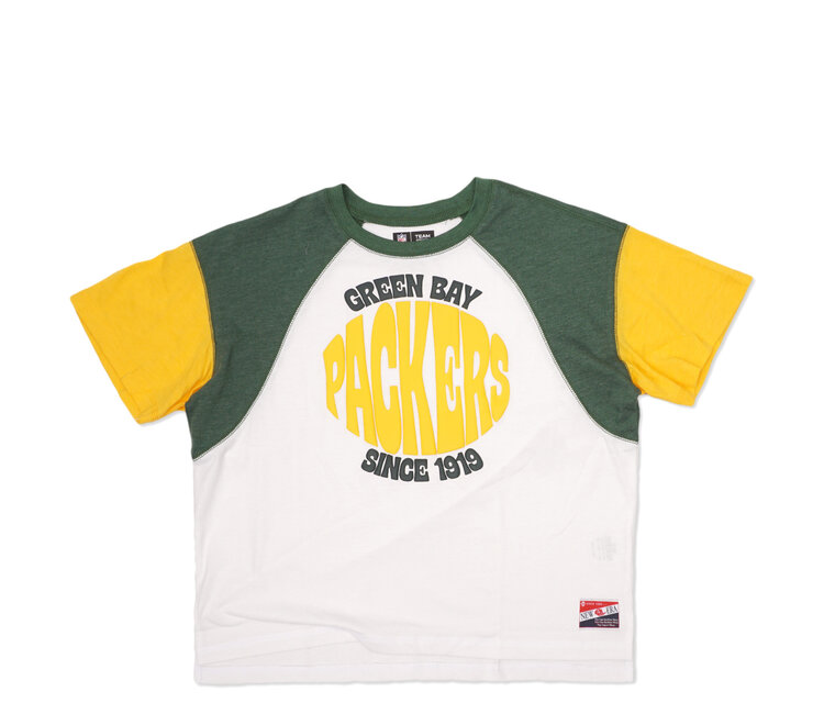 Women's New Era Green Green Bay Packers Crop Long Sleeve T-Shirt