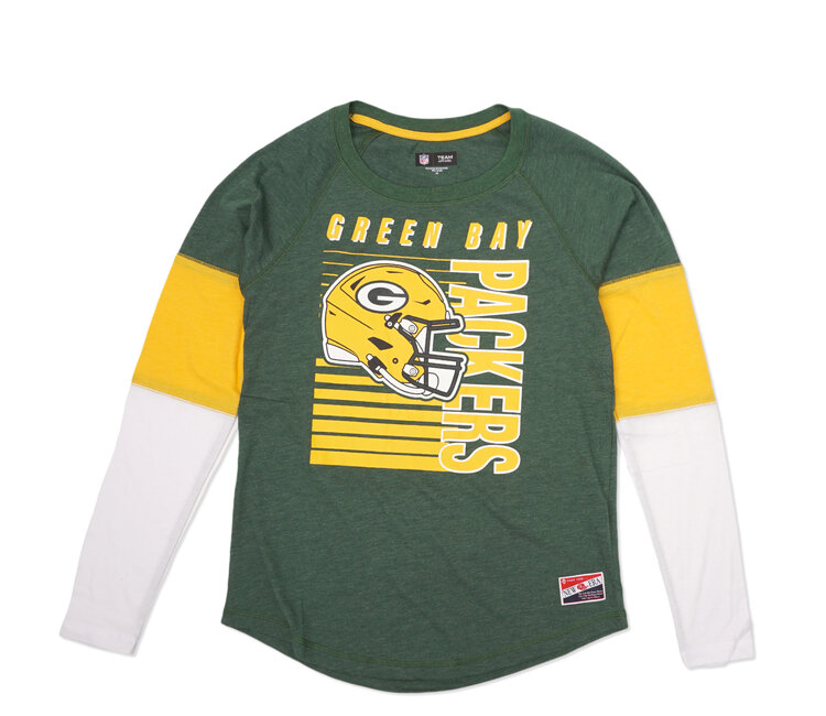 New Era Packers Women's Gradient Long Sleeve Tee Green Size XL | MODA3