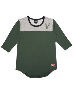 NEW ERA BUCKS WOMEN'S YOKE RAGLAN TEE