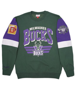 MITCHELL AND NESS BUCKS ALL OVER 3.0 CREWNECK SWEATSHIRT