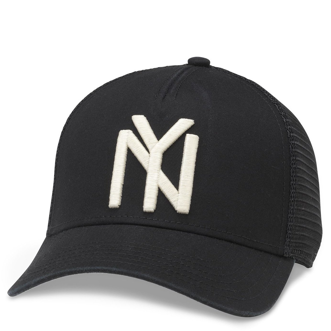 American Needle NY Black Yankees Archive Valin Trucker Hat - Black