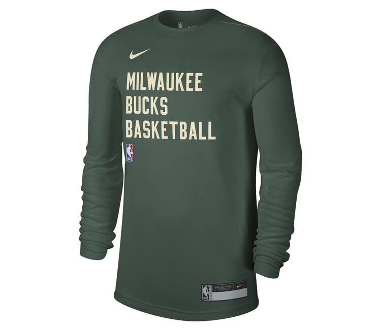 Nike Men's Milwaukee Bucks Pre-Game Dri-Fit Long Sleeve T-Shirt 2XL Green | Dick's Sporting Goods