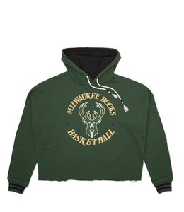 NEW ERA BUCKS WOMEN'S PUFF CROP PULLOVER HOODIE