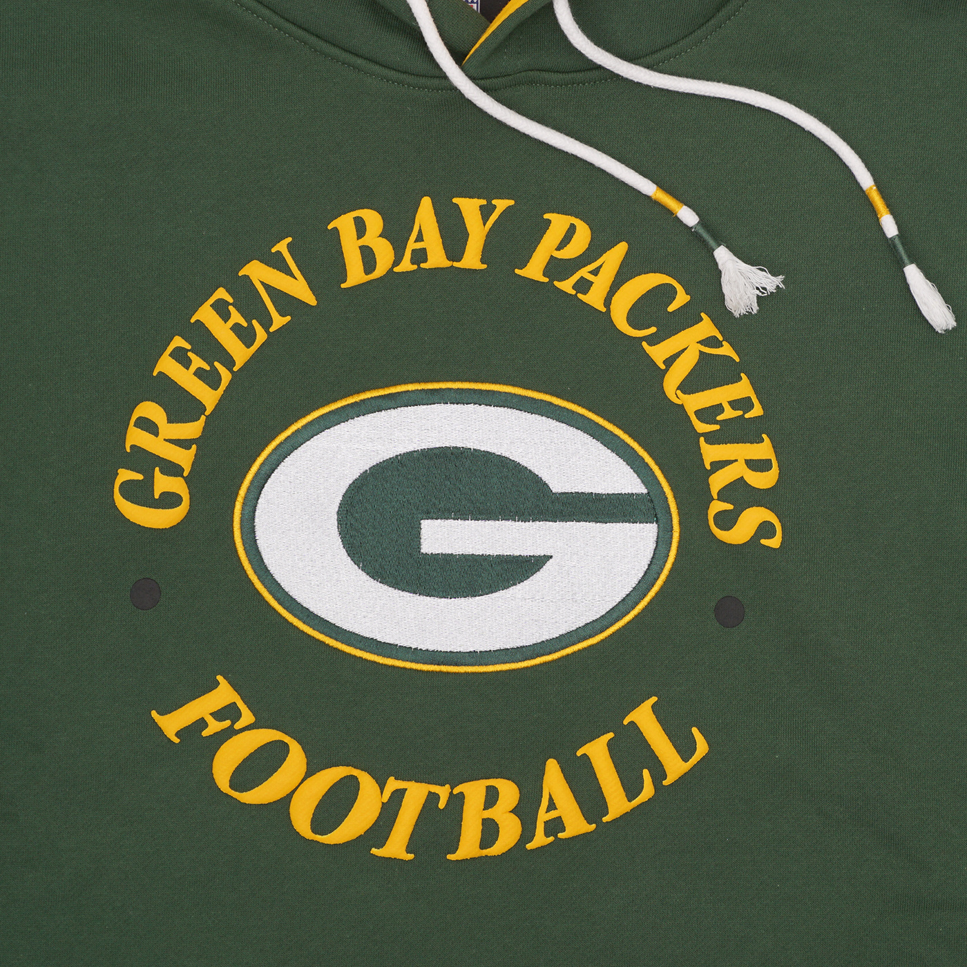 New Era Women's Green Bay Packers Dark Green Raw Edge Cropped Hoodie