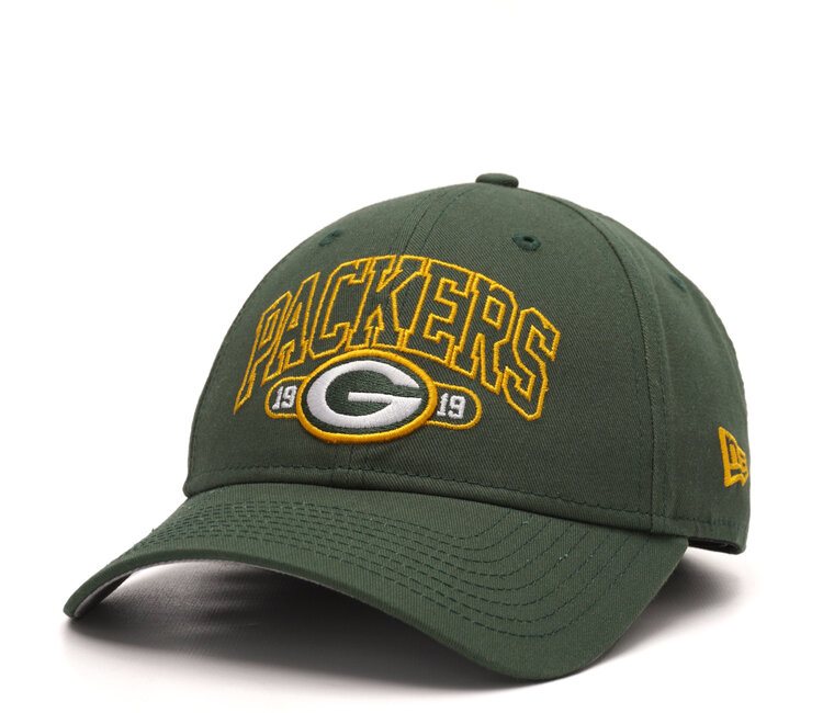 New Era Green Bay Packers Team Stripe 9Forty Trucker Hat - Green - MODA3