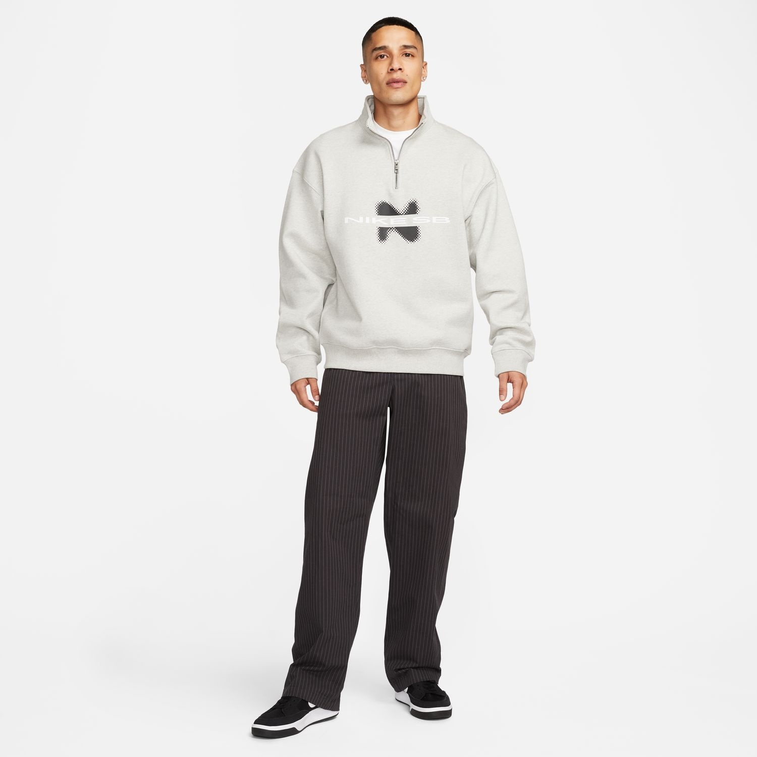 Nike SB Y2K Graphic 1/2 Zip Pullover - Grey Heather - MODA3