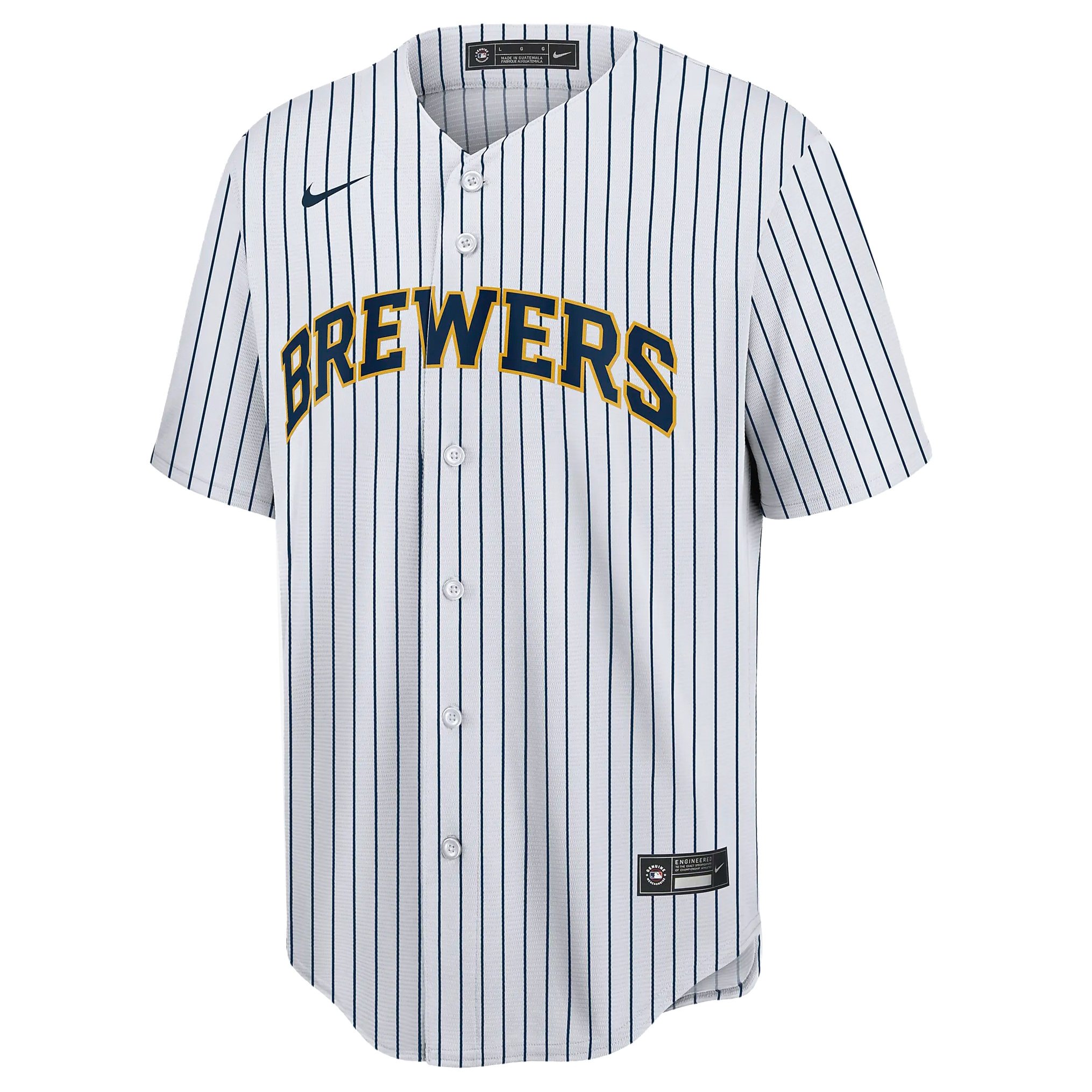 Men's Nike Christian Yelich White Milwaukee Brewers Alternate Replica Player Jersey, XL