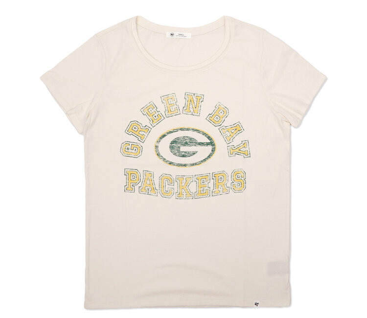 47 Brand Green Bay Packers Women's GG Frankie T-Shirt - Sandstone - MODA3