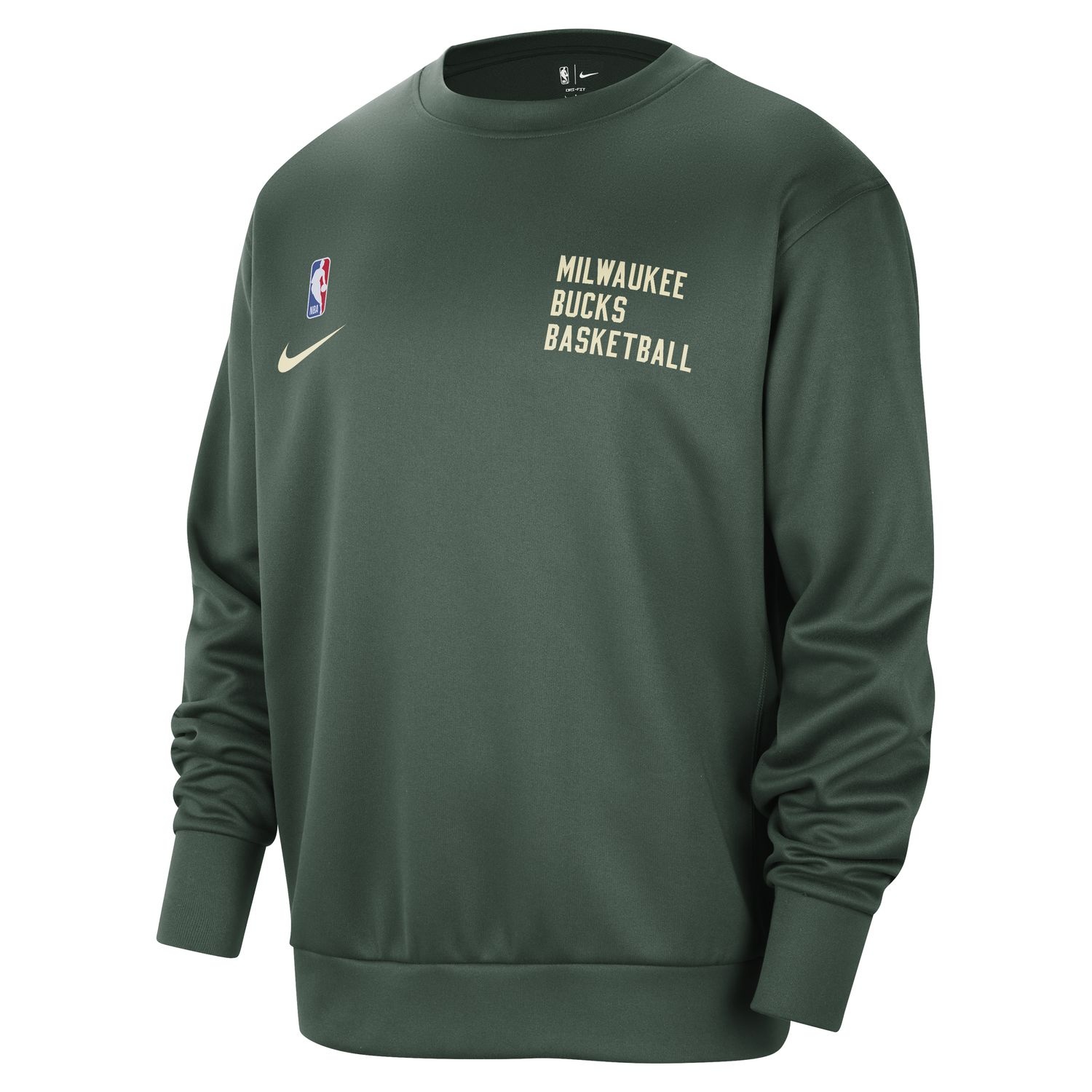 Nike Milwaukee Bucks Spotlight Dri-FIT Crewneck Sweatshirt - Green