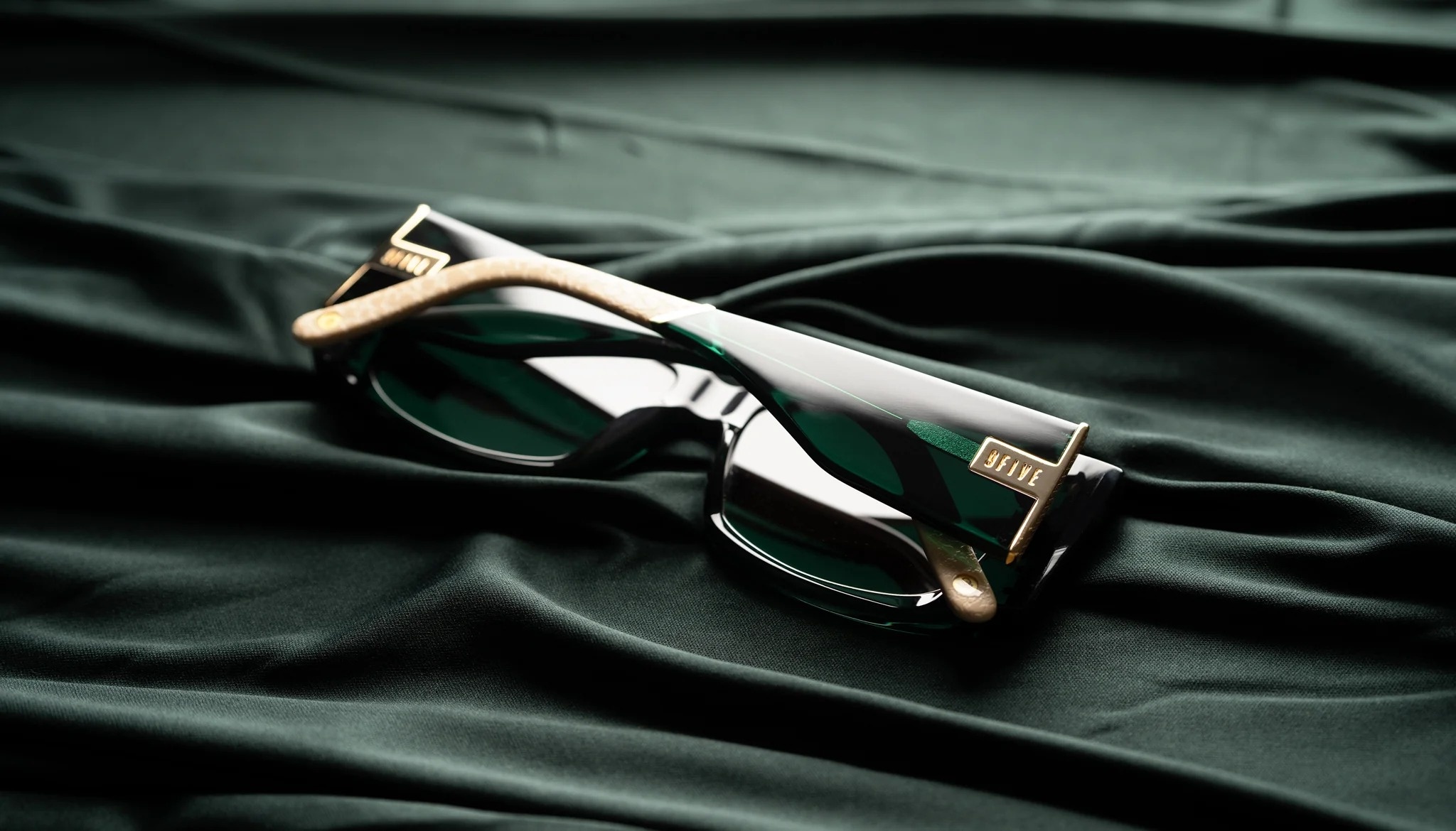 9Five Angelo Black & 24K Gold Sunglasses