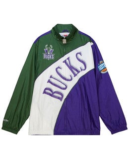 MITCHELL AND NESS BUCKS ARCHED RETRO LINED WINDBREAKER
