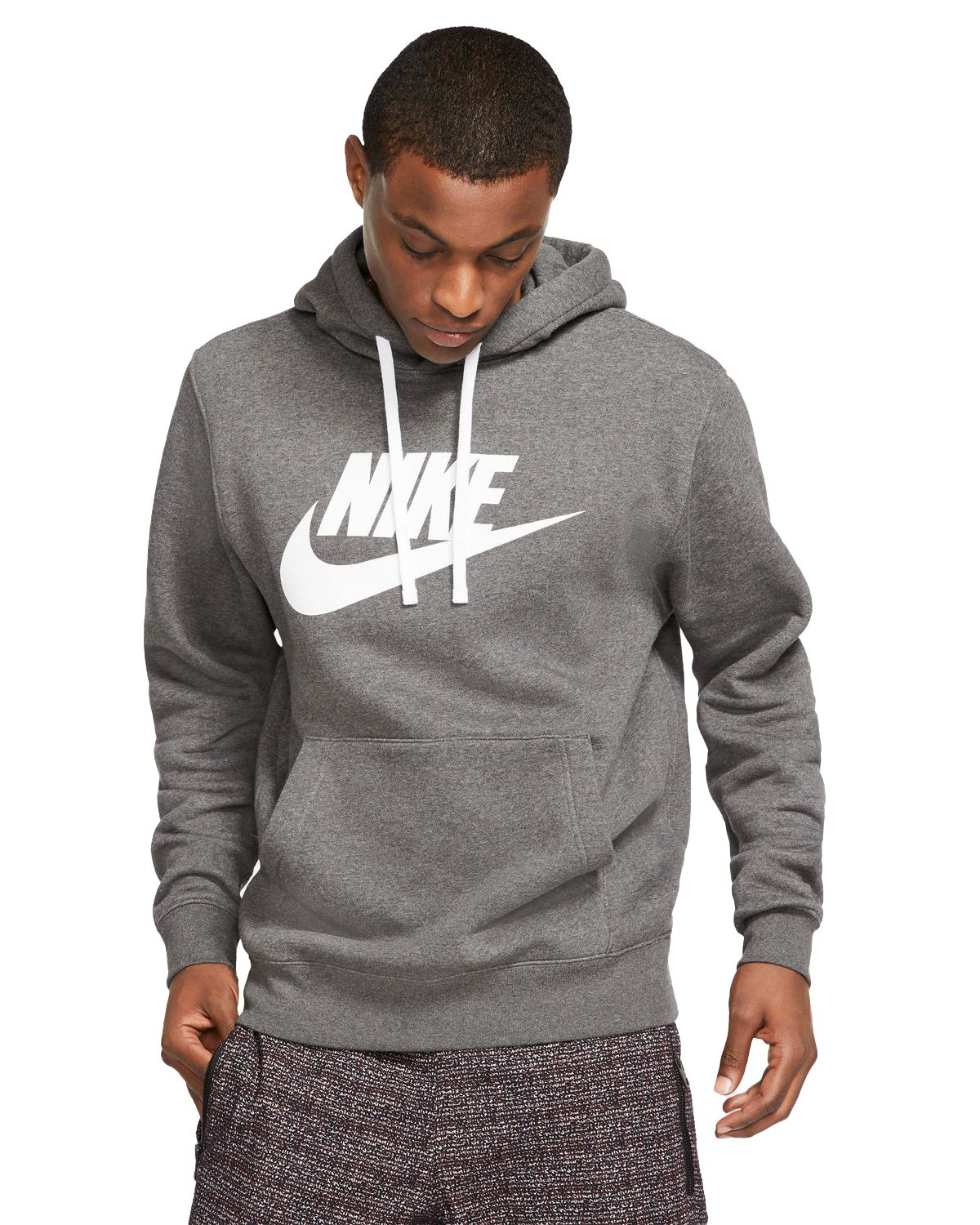 Nike Club Graphic Pullover Hoodie - Charcoal Heather - MODA3