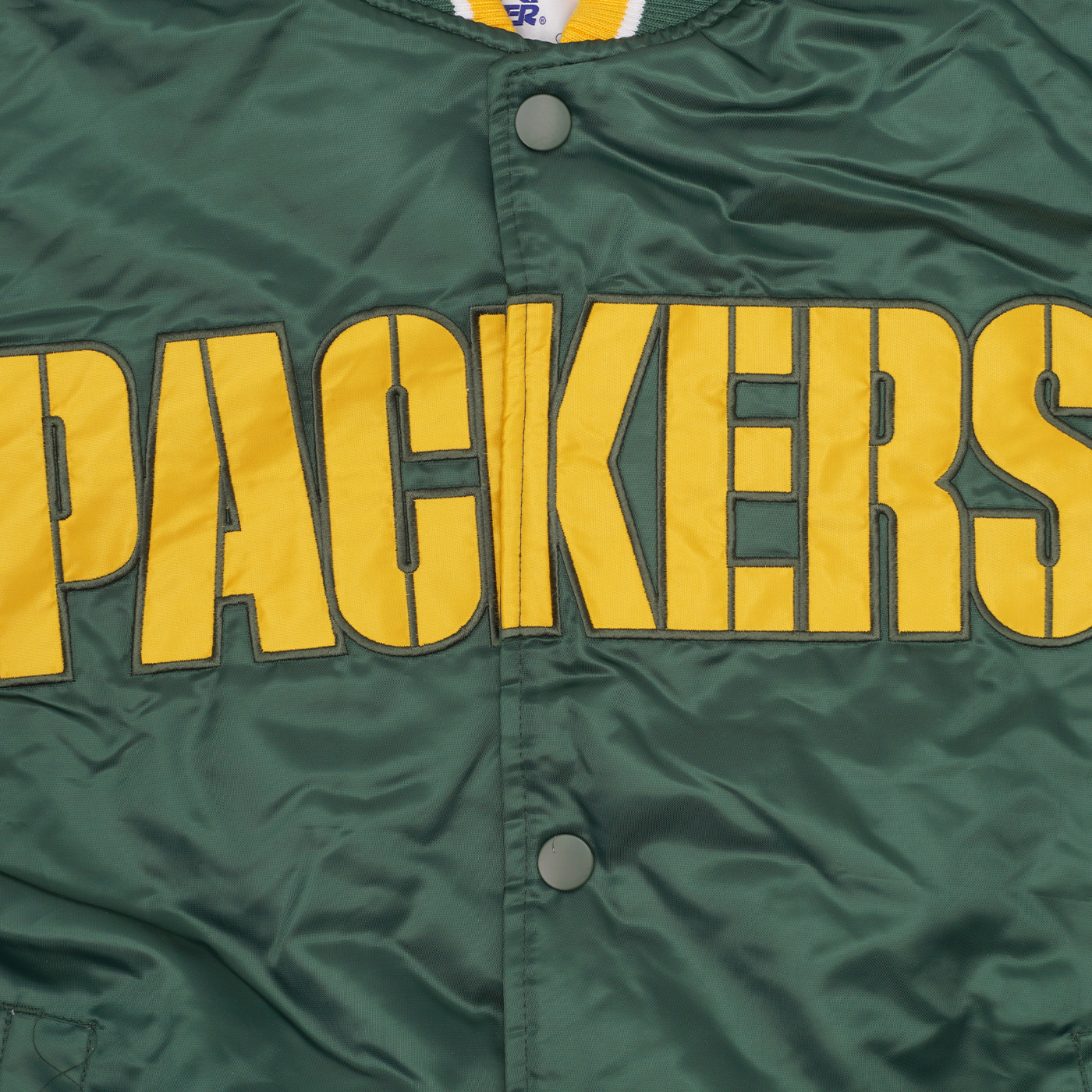 Green Bay Packers Starter Midfield Satin Full-Snap Varsity Jacket - Green