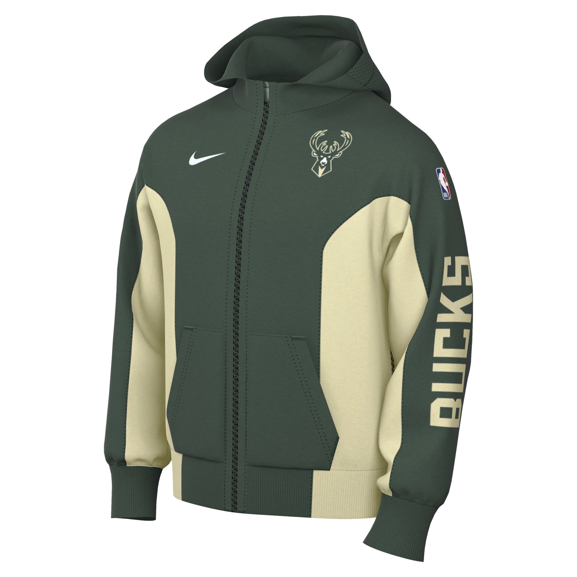 Nike Milwaukee Bucks Showtime Full Zip Dri FIT Hoodie Green MODA3