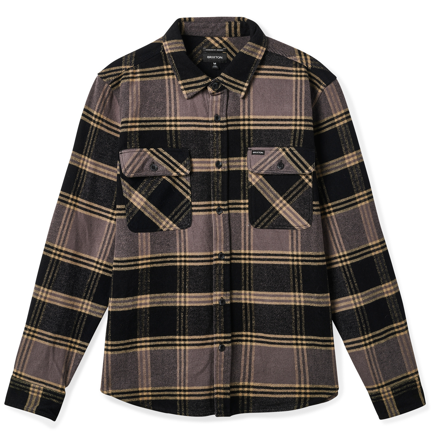 Brixton Bowery Heavyweight Flannel - Black/Beige - MODA3