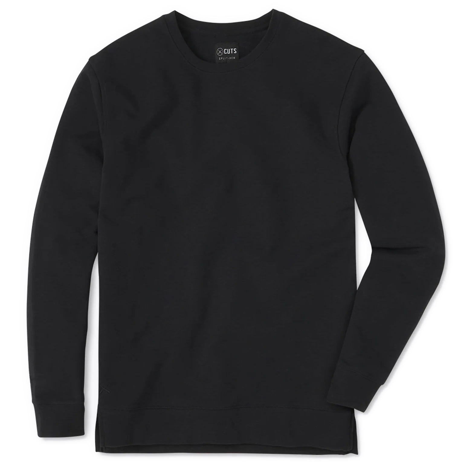 Cuts Hyperloop Split-Hem Crewneck Sweatshirt - Black - MODA3