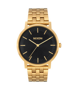 Nixon Porter Leather Watch - All Black/Gold