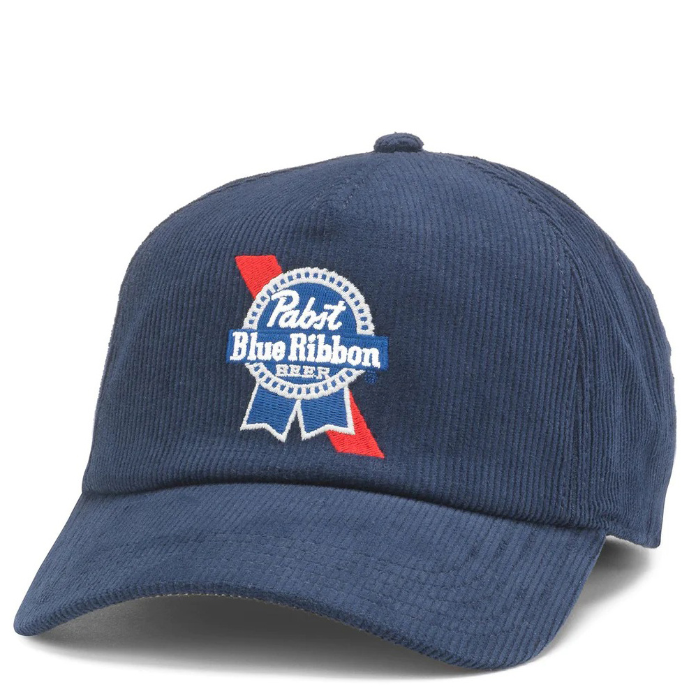 American Needle Pabst Blue Ribbon Roscoe Cord Hat - Navy