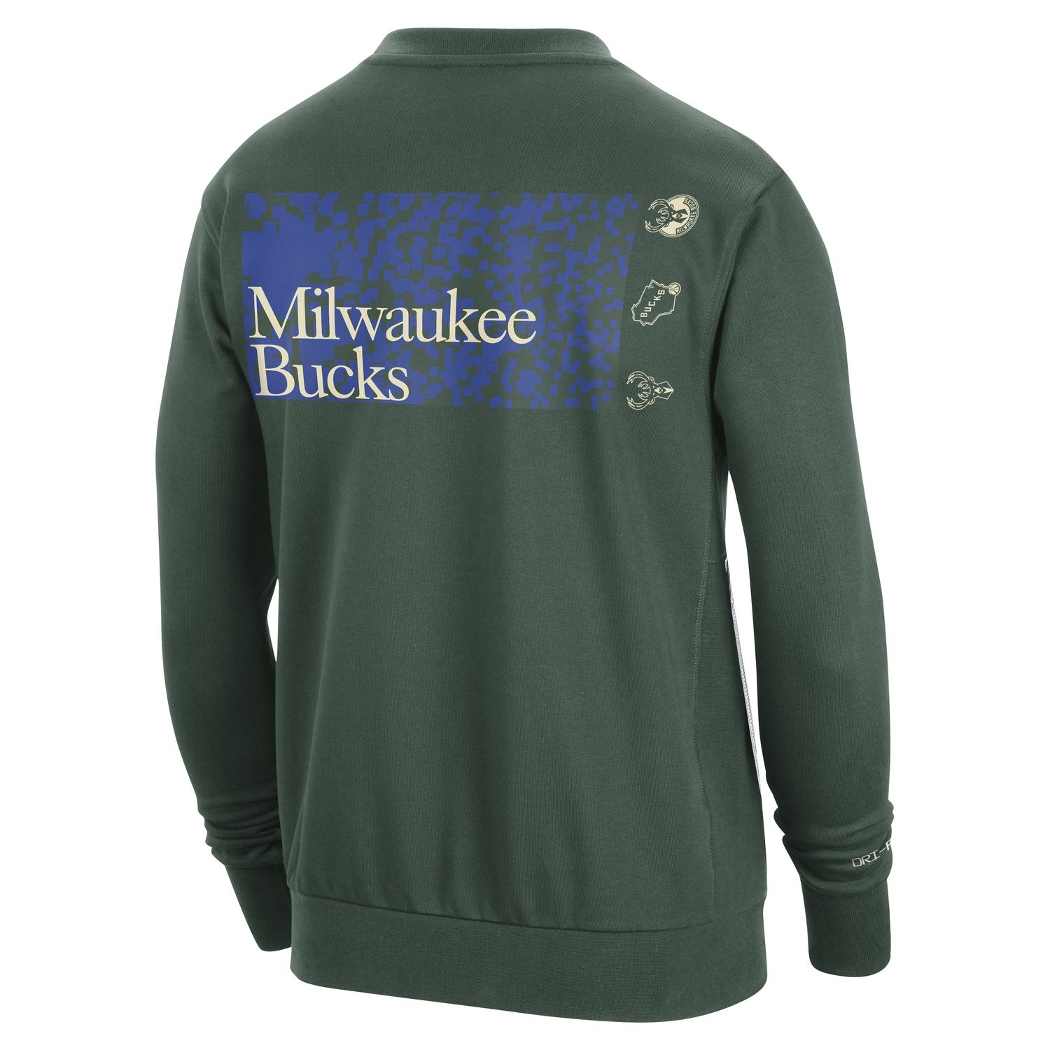 Nike Milwaukee Bucks Spotlight Dri-FIT Crewneck Sweatshirt - Grey - MODA3