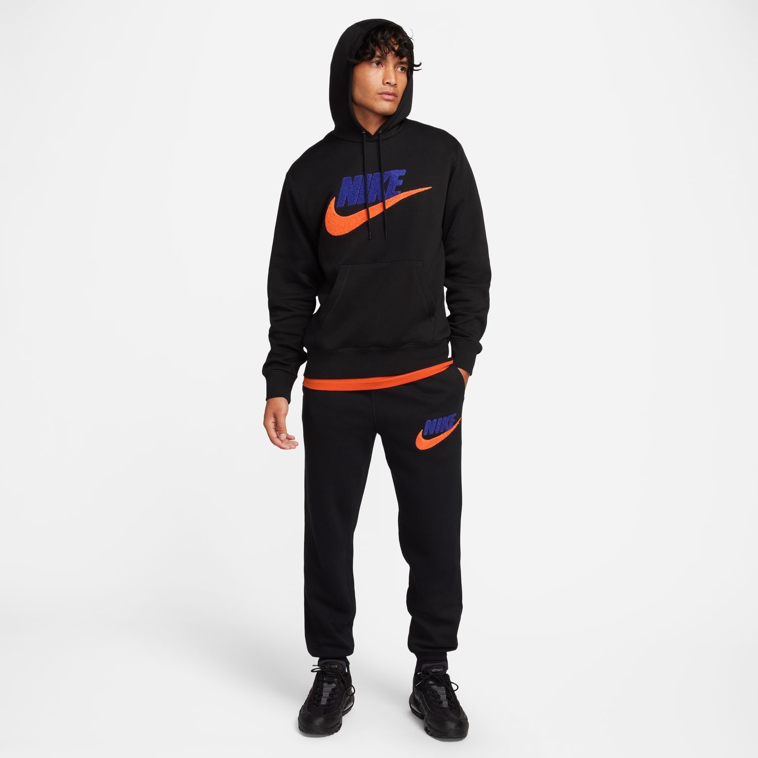New M Nike Club Fleece Neon Futura Logo Sweat Shorts Black DX0801-010 Men