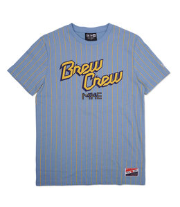 NEW ERA BREWERS CITY CONNECT PINSTRIPE TEE