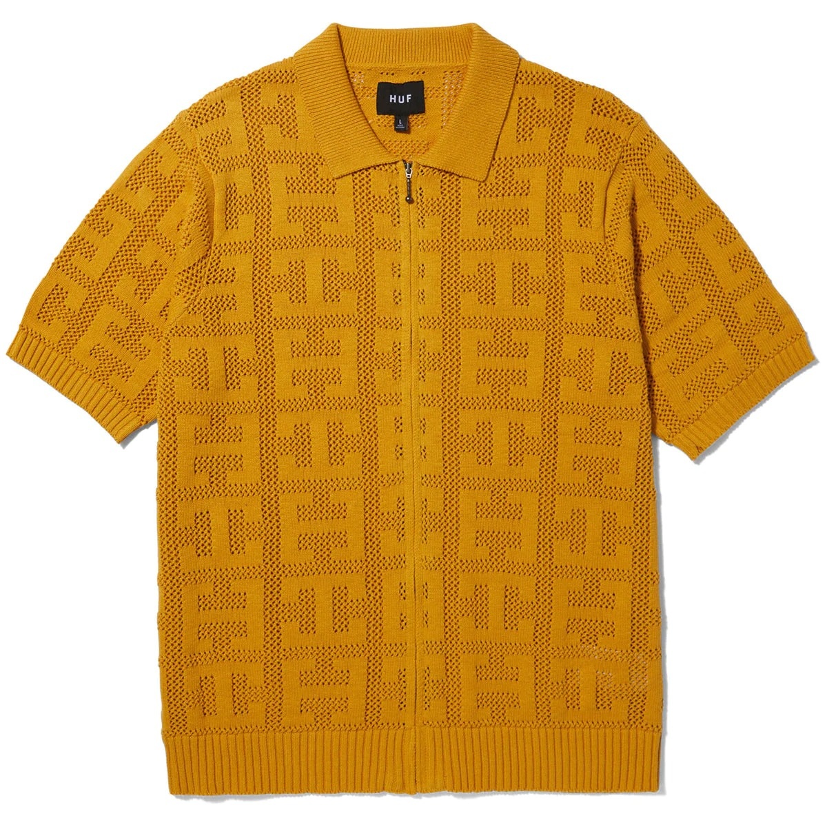 HUF Monogram Zip Sweater - Dijon - MODA3