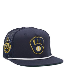 MITCHELL AND NESS BREWERS ROPER TRUCKER HAT