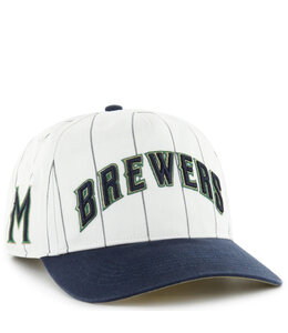 '47 BRAND BREWERS COOPERSTOWN PINSTRIPE HITCH SNAPBACK HAT